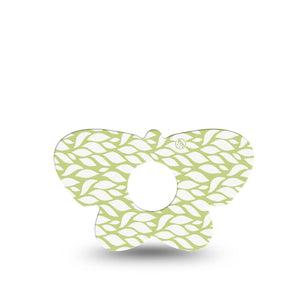 ExpressionMed Sage Greens Freestyle Libre 3 and Libre 3 Plus Butterfly Shape Tape Single Tape Leafy Greens, Overlay Patch CGM Design