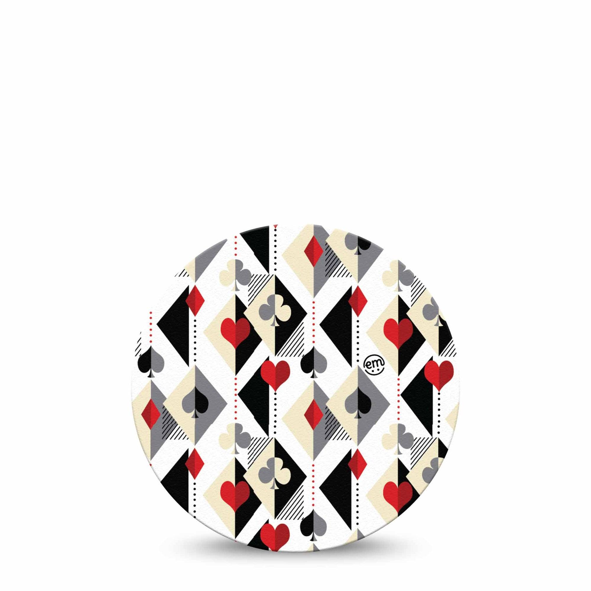 ExpressionMed Playing Cards Dexcom G7 Overpatch, Dexcom Stelo Glucose Biosensor System, Single Tape Deck Of Cards Print, Overlay Tape CGM Design