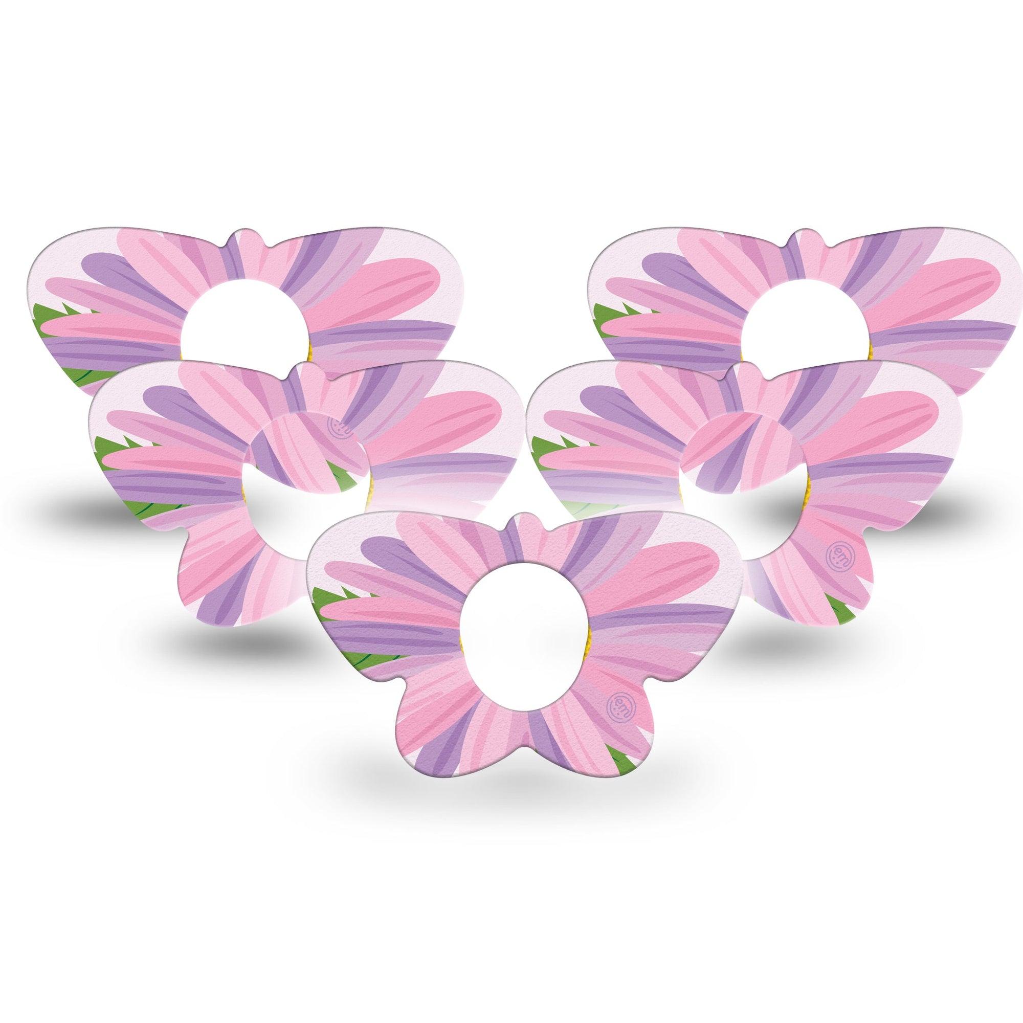ExpressionMed Daisy Dexcom G7 Butterfly Shape Tape, Dexcom Stelo Glucose Biosensor System, 5-Pack Tape Vibrant Daisy Plaster CGM Design