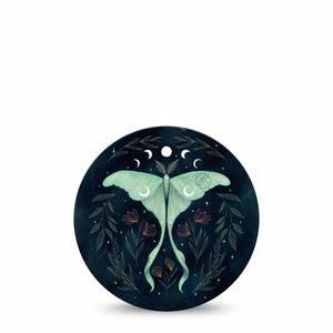 ExpressionMed Luna Moth Freestyle Libre and Libre 2 Plus Overpatch, Abbott Lingo, Single Tape Luna Cosmic Moth, Fixing Ring Patch CGM Design