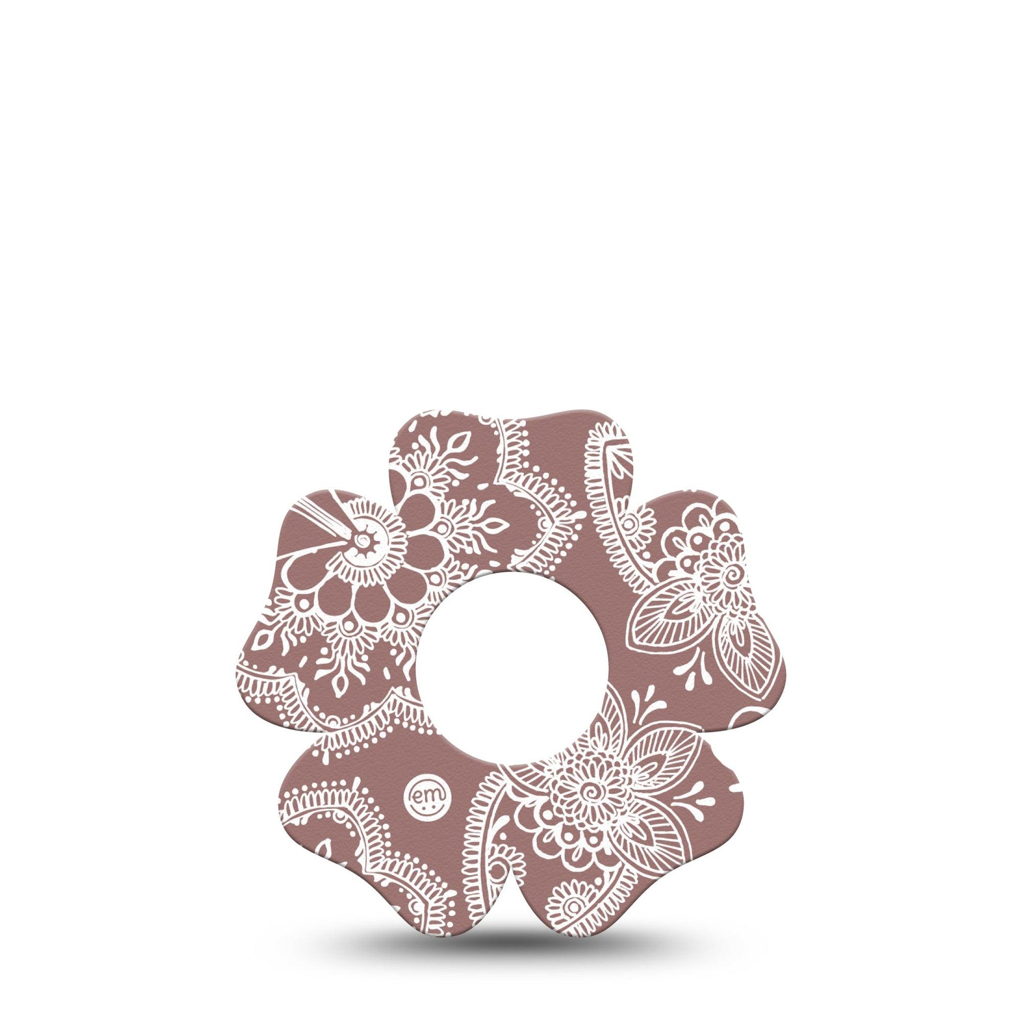 ExpressionMed Henna Infusion Set Flower Shape Tape 5-Pack Tape Henna Design Plaster Continuous Glucose Monitor Design