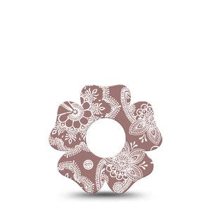ExpressionMed Henna Infusion Set Flower Shape Tape 5-Pack Tape Henna Design Plaster Continuous Glucose Monitor Design
