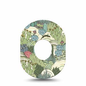 ExpressionMed Cactus Dexcom G7 Tape, Dexcom Stelo Glucose Biosensor System, Single Tape Desert Canyon Florals, Overlay Tape CGM Design