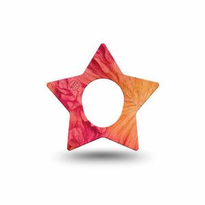 ExpressionMed Ruffles Dexcom G7 and Dexcom Stelo Glucose Biosensor System Star, Single Tape Orange red ombre Overlay Tape for CGM