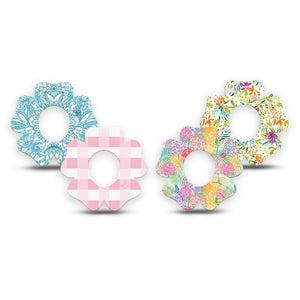 ExpressionMed Fresh Greenery Dexcom G7 and Dexcom Stelo Glucose Biosensor System Flower, 4-Pack Tape Pastel florals Adhesive Patch for Continuous Glucose Monitor