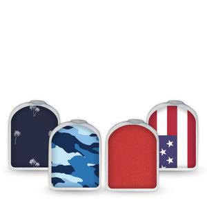 ExpressionMed USA Basics Omnipod Sticker, Pod Surface Sticker classic usa colors Waterproof Plaster For Insulin Pump