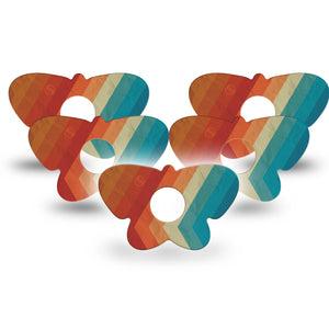 ExpressionMed Retro Winter Coat Freestyle Libre 3 and Libre 3 Plus Butterfly Shape Tape, 5-Pack Tape Bold Retro Aesthetic, Overlay Patch CGM Design