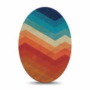 ExpressionMed Retro Winter Coat Medtronic Guardian Enlite Universal Oval, Single Tape Bold Retro Aesthetic, Plaster CGM Design