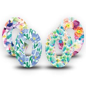 ExpressionMed Joyful Variety Pack Dexcom G6 Tape 4-Pack Variety Vivid Bright Florals Plaster CGM Design