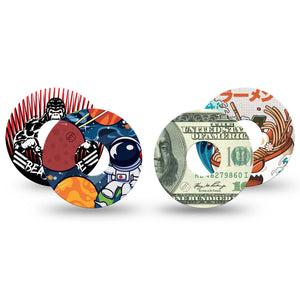 ExpressionMed Outlaw Legends Variety Pack Freestyle Libre 3 and Libre 3 Plus Tape, 4-Pack Tape Variety Unique Boy Designs, Adhesive Tape Continuous Glucose Monitor Design