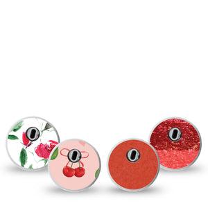 ExpressionMed Crimson Variety Pack Freestyle Libre 3 Sticker, 4-Pack Sticker Variety Sweet Reds, Decorative Decal CGM Design