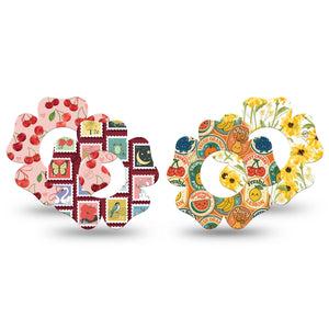 ExpressionMed Sweet Stickers Freestyle Libre, Libre 2 Plus, and Abbott Lingo Flower, 4-Pack Tape Fun stamp and fruit stickers Overlay Patch for Continuous Glucose Monitor