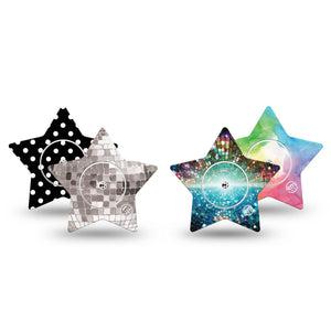 ExpressionMed Disco Pop Freestyle Libre, Libre 2 Plus, and Abbott Lingo Star, tape and sticker  colorful abstract design Waterproof Sensor Cover for CGM