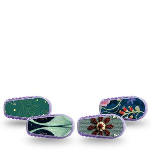 ExpressionMed Muted Mosses Variety Pack Dexcom G6 Sticker, 4-pack Sticker Variety, Green Tone Florals, Decorative Decal CGM Design