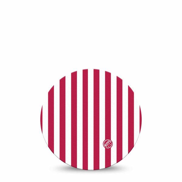 ExpressionMed Red Stripes Dexcom G7 and Dexcom Stelo Glucose Biosensor System OverPatch, Single Tape Red stripes Adhesive Tape for CGM