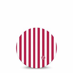ExpressionMed Red Stripes Freestyle Libre, Libre 2 Plus, and Abbott Lingo OverPatch, Single Tape Red stripes Fixing Ring Tape for Continuous Glucose Monitor