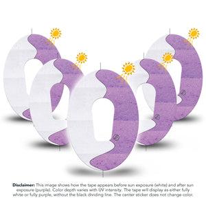 ExpressionMed Solar Violet Dexcom G6 Tape, 5-Pack Tape UV-Activated Purple, Plaster Continuous Glucose Monitor Design
