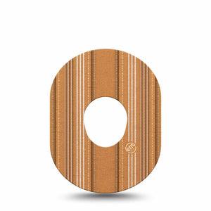 ExpressionMed Golden Oxford Dexcom G7 and Dexcom Stelo Glucose Biosensor System, Single Tape Golden orange fabric print Fixing Ring Patch for CGM