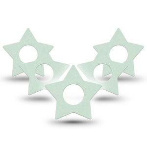 ExpressionMed Mint Green Infusion Set Star Shape Tape, 10-Pack Tape Bright Mint Green Solid, Fixing Ring Patch Continuous Glucose Monitor Design