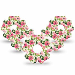 ExpressionMed Painter’s Cosmos Freestyle Libre 3 and Libre 3 Plus Flower, 5-Pack Spring pink florals Sensor Cover for Continuous Glucose Monitor