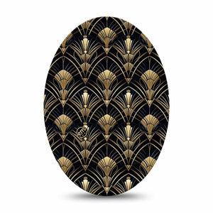 ExpressionMed Midnight Deco Medtronic Guardian Enlite Universal Oval, Single Tape Retro coat print Vinyl Decoration for CGM