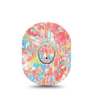 ExpressionMed Faded Summer Dexcom G7 Tape, Dexcom Stelo Glucose Biosensor System, Single Tape and Single Sticker Vintage Inspired Design, Overlay Tape CGM Design