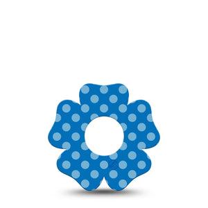 ExpressionMed Blue Polka Dots Infusion Set Flower Shape Tape, 5-Pack Tape NDAM Polka Dots, Plaster Continuous Glucose Monitor Design