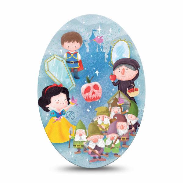 ExpressionMed Snow White Medtronic Guardian Enlite Universal Oval, Single Tape Snow White Evil Witch, Plaster CGM Design
