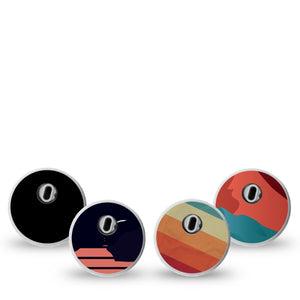 ExpressionMed Retro Alpine Trek Variety Pack Freestyle Libre 3 Sticker, 4-Pack Sticker Variety Nature Lovers, Decorative Decal CGM Design