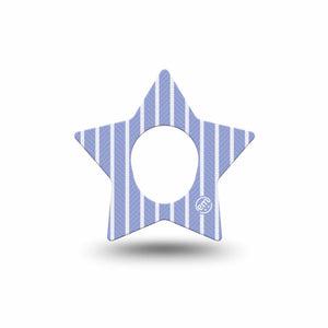 ExpressionMed Blue Stripes Dexcom G7 and Dexcom Stelo Glucose Biosensor System Star, Single Tape Classic summer stripe pattern Overlay Tape for CGM