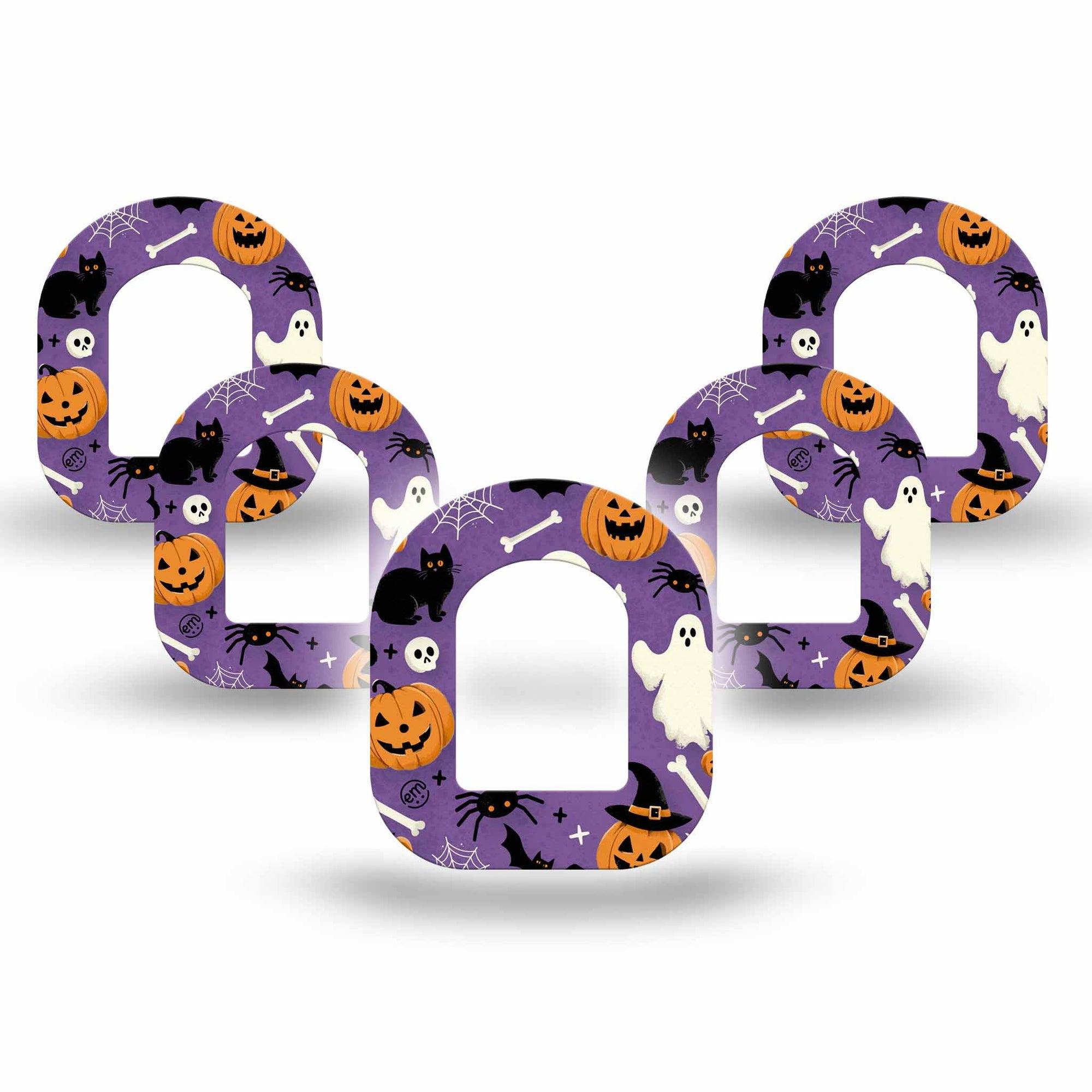 ExpressionMed Happy Halloween Omnipod Mini Tape 5-Pack Bones Ghosts Pumpkins Items Adhesive Tape Pump Design