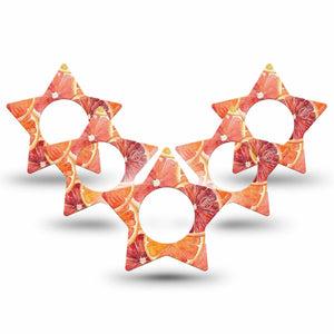 ExpressionMed Oranges Freestyle Libre, Libre 2 Plus, and Abbott Lingo Star, 5-Pack Hand-painted orange slices Accessories for Continuous Glucose Monitor