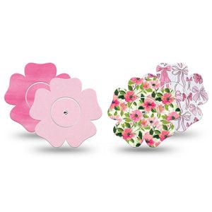 ExpressionMed Soft Pink Freestyle Libre, Libre 2 Plus, and Abbott Lingo Flower, tape and sticker  Blush pink hot pink mix Best Covers for CGM