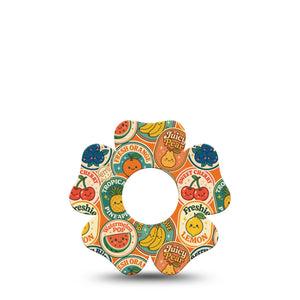 ExpressionMed Fruit Stickers Infusion Flower, 5-Pack Adorable food stickers Best Covers For Insulin Pump
