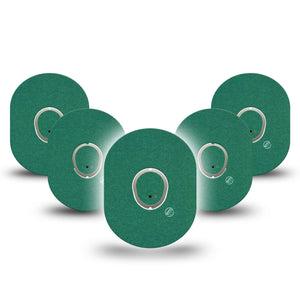 ExpressionMed Forest Green Dexcom G7 Tape, Dexcom Stelo Glucose Biosensor System, 5-Pack Tape and 5-Pack Sticker Color Sample Inspired, Overlay Tape CGM Design