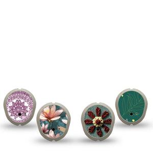 ExpressionMed Sage Petals Variety Pack Dexcom G7 Sticker, 4-pack Sticker Variety, Green Purple Florals,  Vinyl Decoration  CGM Design