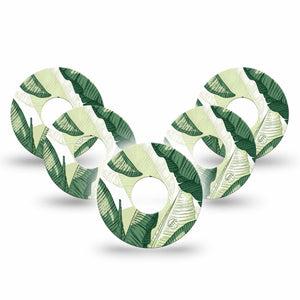ExpressionMed Palm Leaf Freestyle Libre 3 and Libre 3 Plus Gumdrop, 5-Pack Layered green foliage Sensor Decoration for CGM