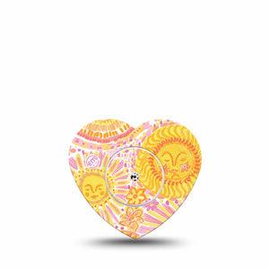 ExpressionMed Bright Sunshine Freestyle Libre, Libre 2 Plus, and Abbott Lingo Heart, Single Tape and Single Sticker sunny floral pattern Decorative Adhesive Tape for CGM