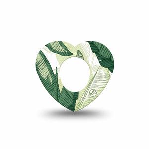 ExpressionMed Palm Leaf Dexcom G7 and Dexcom Stelo Glucose Biosensor System Heart, Single Tape Large plant leaves Decorative Patch for CGM