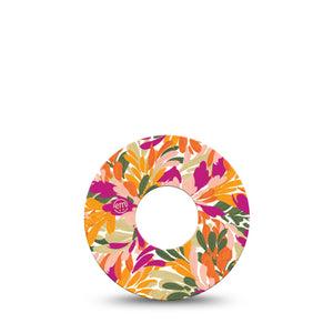 ExpressionMed Retro Brush Stroke Infusion Set Tape 5-Pack Tape Spring Plant-Inspired Art, Overlay Patch Continuous Glucose Monitor Design