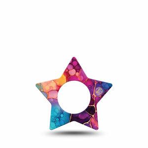 ExpressionMed Rainbow Ink Freestyle Libre, Libre 2 Plus, and Abbott Lingo Star, Single Tape Multicolor abstract art Decorative Patch for CGM