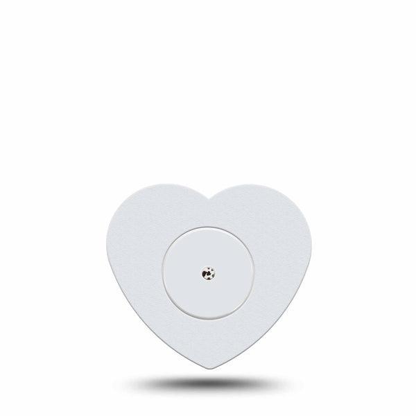 ExpressionMed White Freestyle Libre 2 and Libre 2 Plus Heart Shape Tape, Abbott Lingo, Single Tape and Single Sticker Bright Shade, Adhesive Patch CGM Design