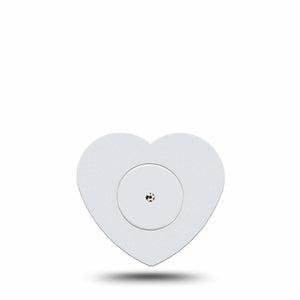 ExpressionMed White Freestyle Libre 2 and Libre 2 Plus Heart Shape Tape, Abbott Lingo, Single Tape and Single Sticker Bright Shade, Adhesive Patch CGM Design
