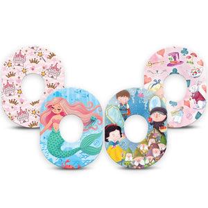 ExpressionMed Enchanted Kingdom Variety Pack Dexcom G7 Tape, Dexcom Stelo Glucose Biosensor System, 4-Pack Tape Variety Magical Characters and Kingdoms, Overlay Tape CGM Design