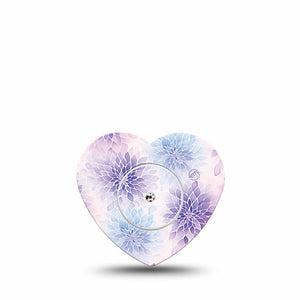 ExpressionMed Wisteria Fade Freestyle Libre, Libre 2 Plus, and Abbott Lingo Heart, Single Tape and Single Sticker Faded purple petals Decorative Adhesive Tape for CGM