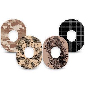 ExpressionMed Black and Tan Variety Pack Variety Pack Dexcom G7 Tape, Dexcom Stelo Glucose Biosensor System, 4-Pack Tape Variety Berry Fruit Mix, Overlay Tape CGM Design