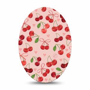 ExpressionMed Cherries Medtronic Guardian Enlite Universal Oval, Single Tape Wild Cherries, Plaster CGM Design