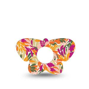 ExpressionMed Retro Brush Stroke Infusion Set Butterfly Shape Tape 5-Pack Tape Spring Plant-Inspired Art, Plaster Continuous Glucose Monitor Design
