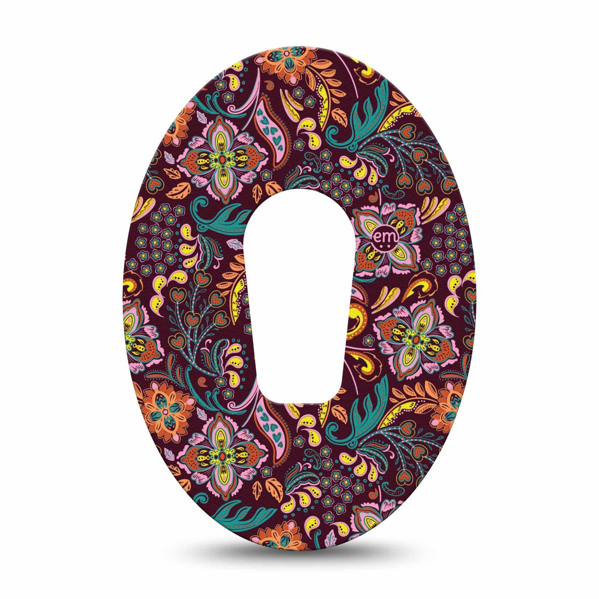 ExpressionMed Ornate Floral Dexcom G6 Tape Single Tape Boho Pattern Floral, Plaster CGM Design