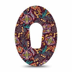ExpressionMed Ornate Floral Dexcom G6 Tape Single Tape Boho Pattern Floral, Plaster CGM Design
